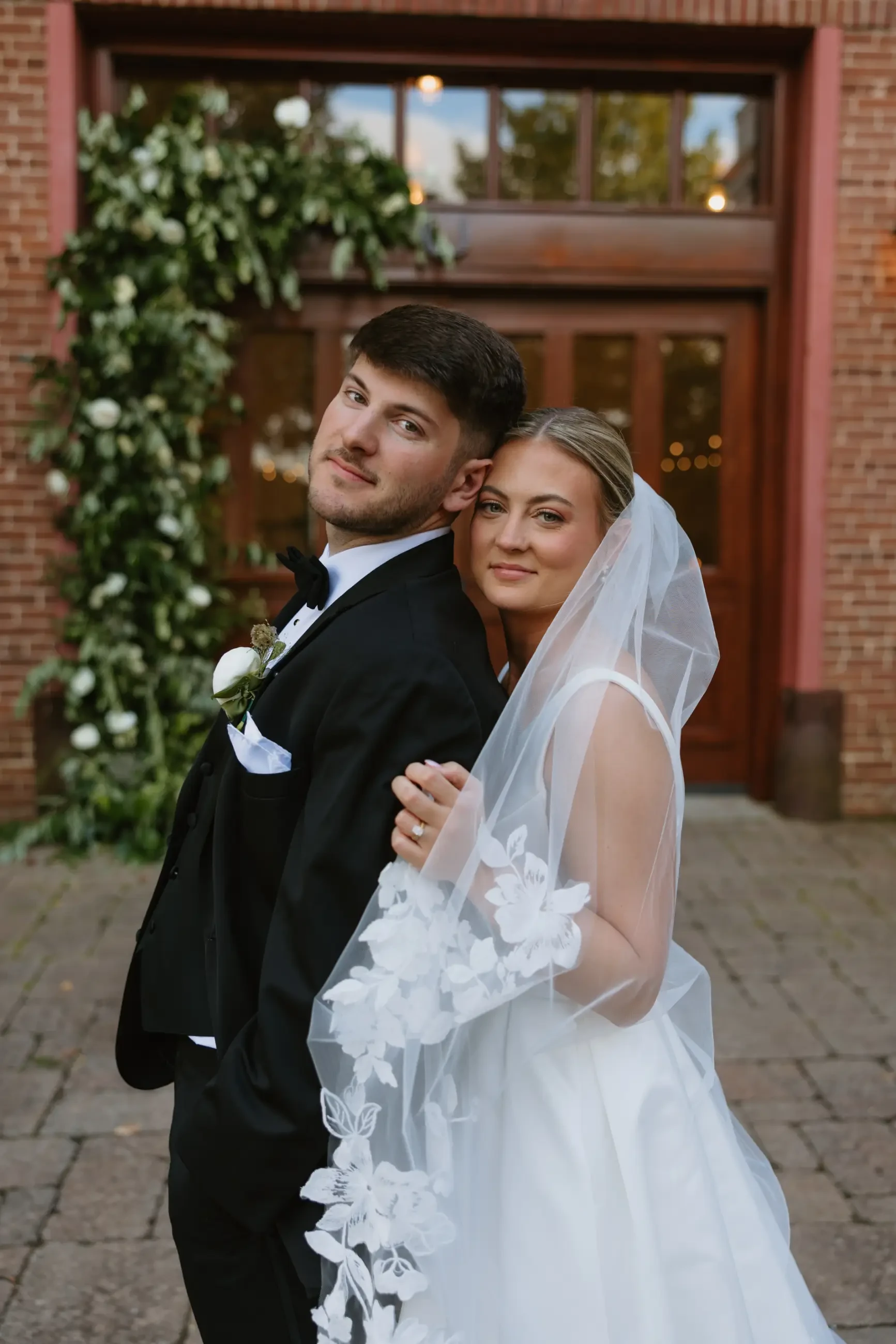 image shows sydney and jackson on their wedding day
