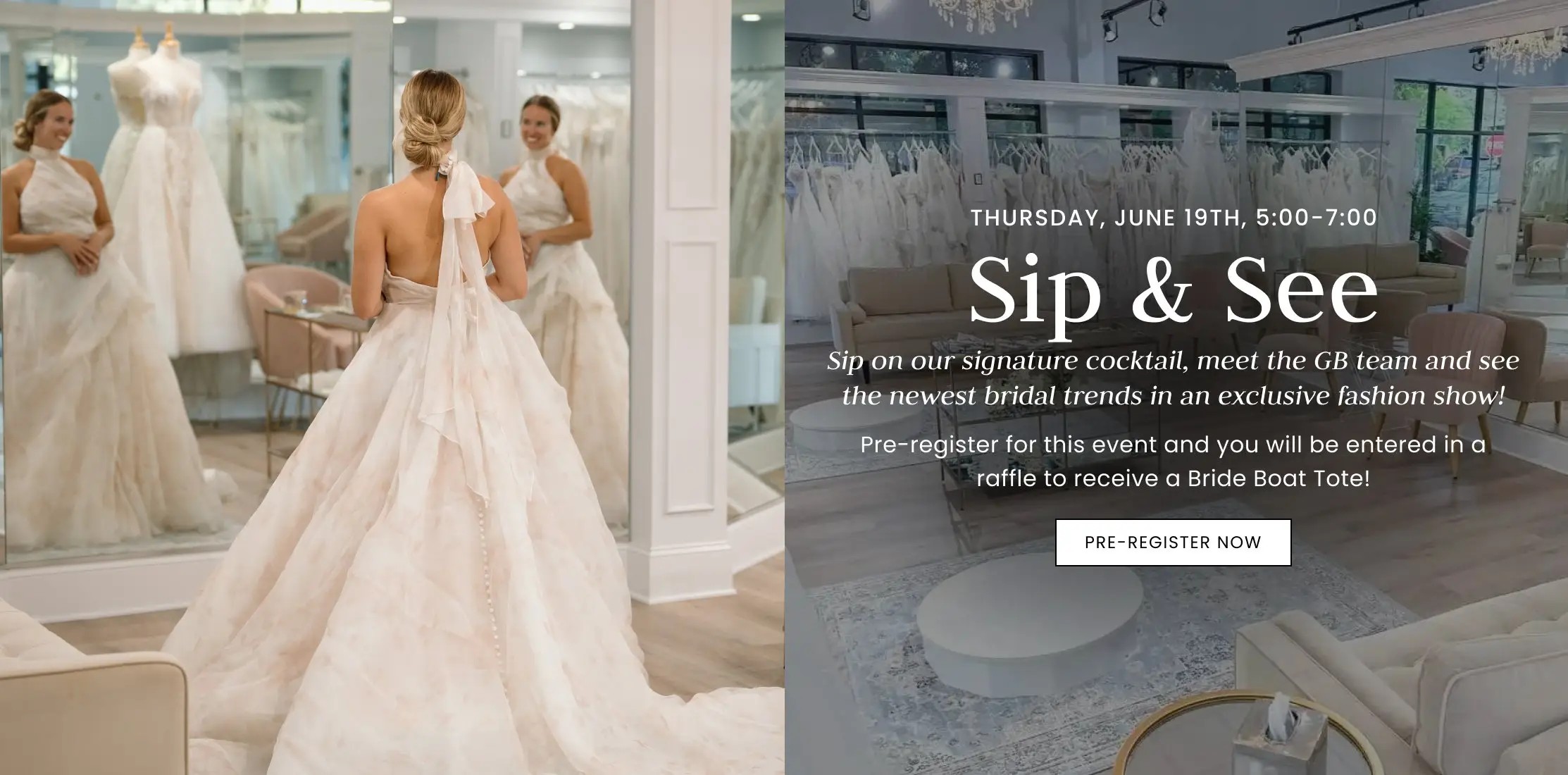 Sip & See bridal event at Gown Boutique of Charleston