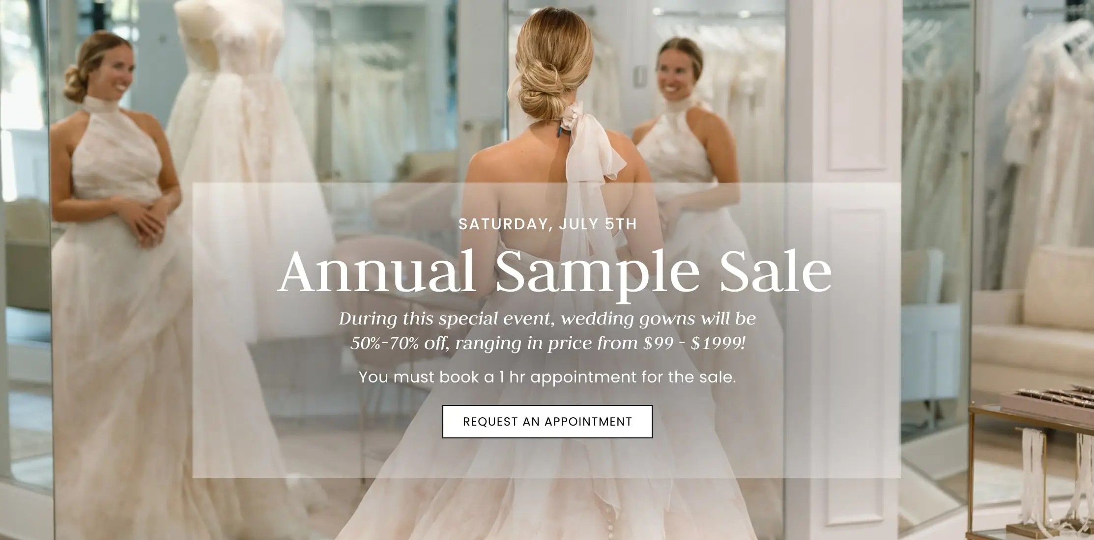 Annual Sample Sale at Gown Boutique of Charleston
