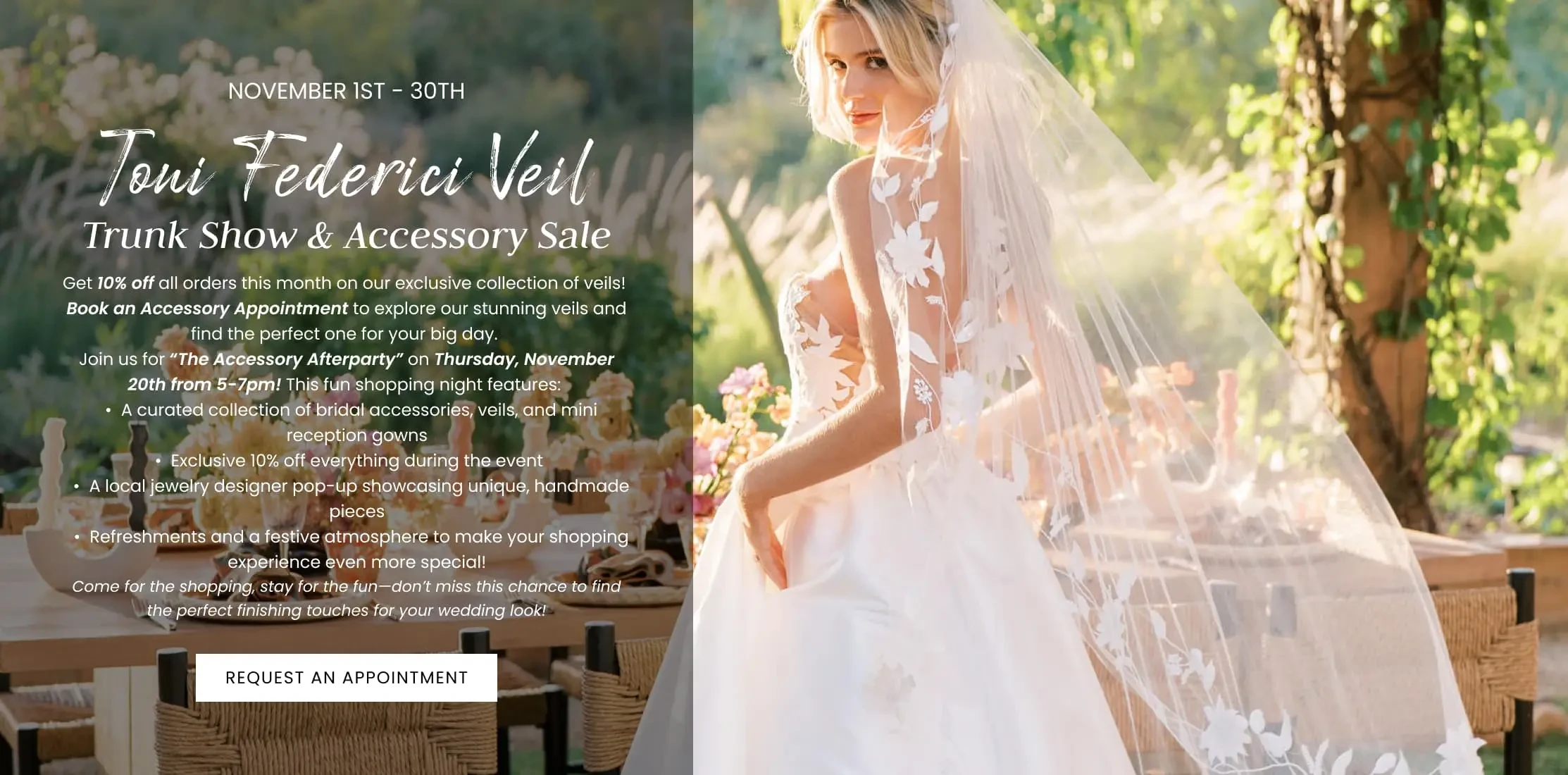 Veil Trunk Show & Accessory Sale at Gown Boutique of Charleston