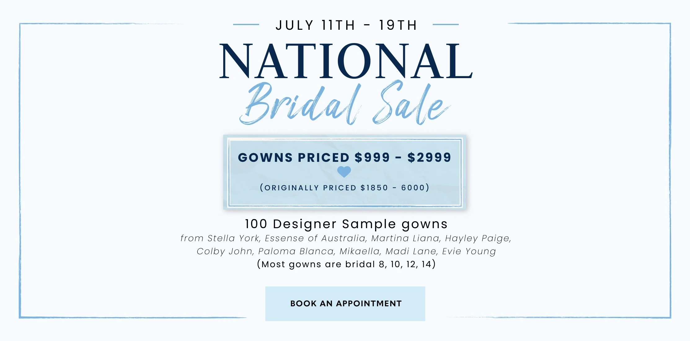 National Bridal Sale Desktop Banner